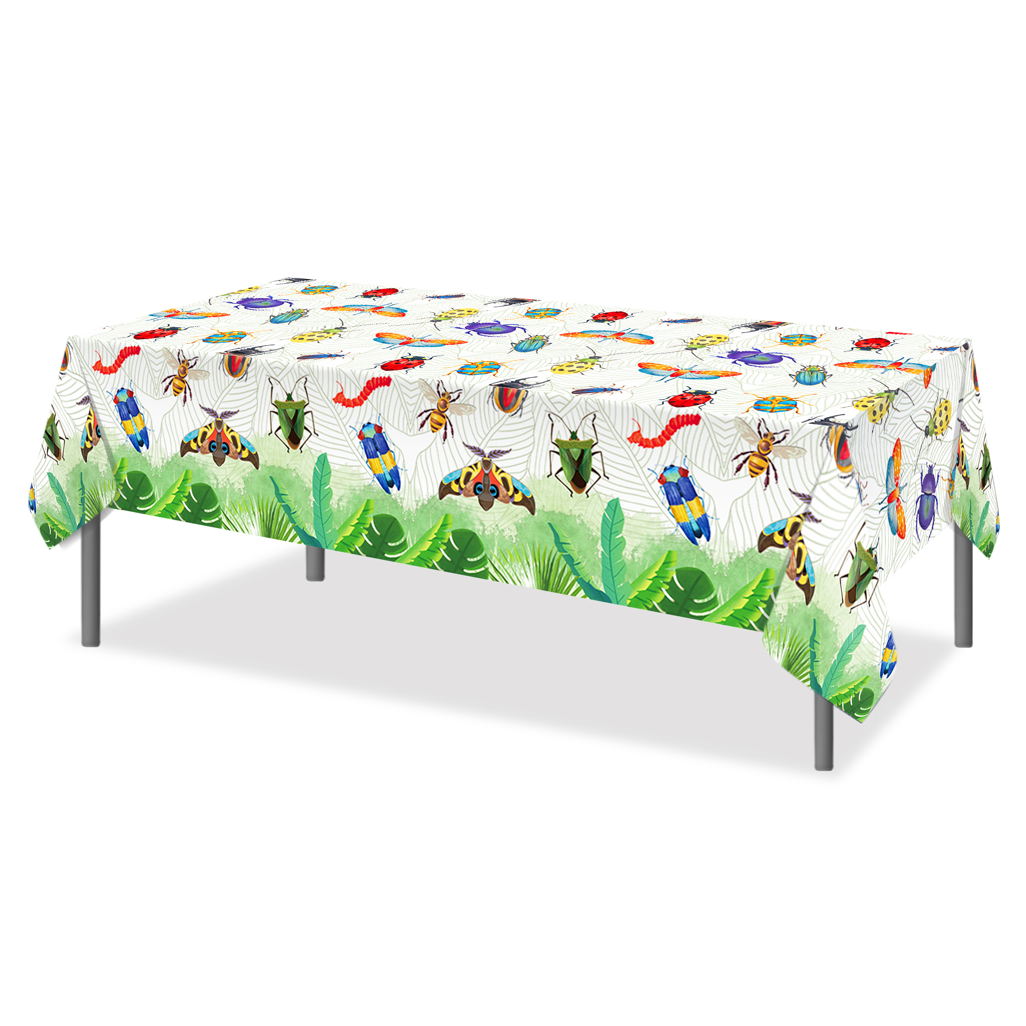 Table Cloth Disposable - 130*220cm Cartoon Spring Insect Dragonfly Party
