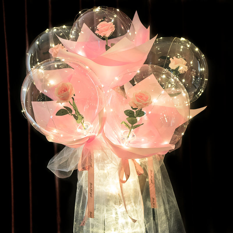 Led Balloon Light - LED Luminous Balloon Rose Bouquet Light