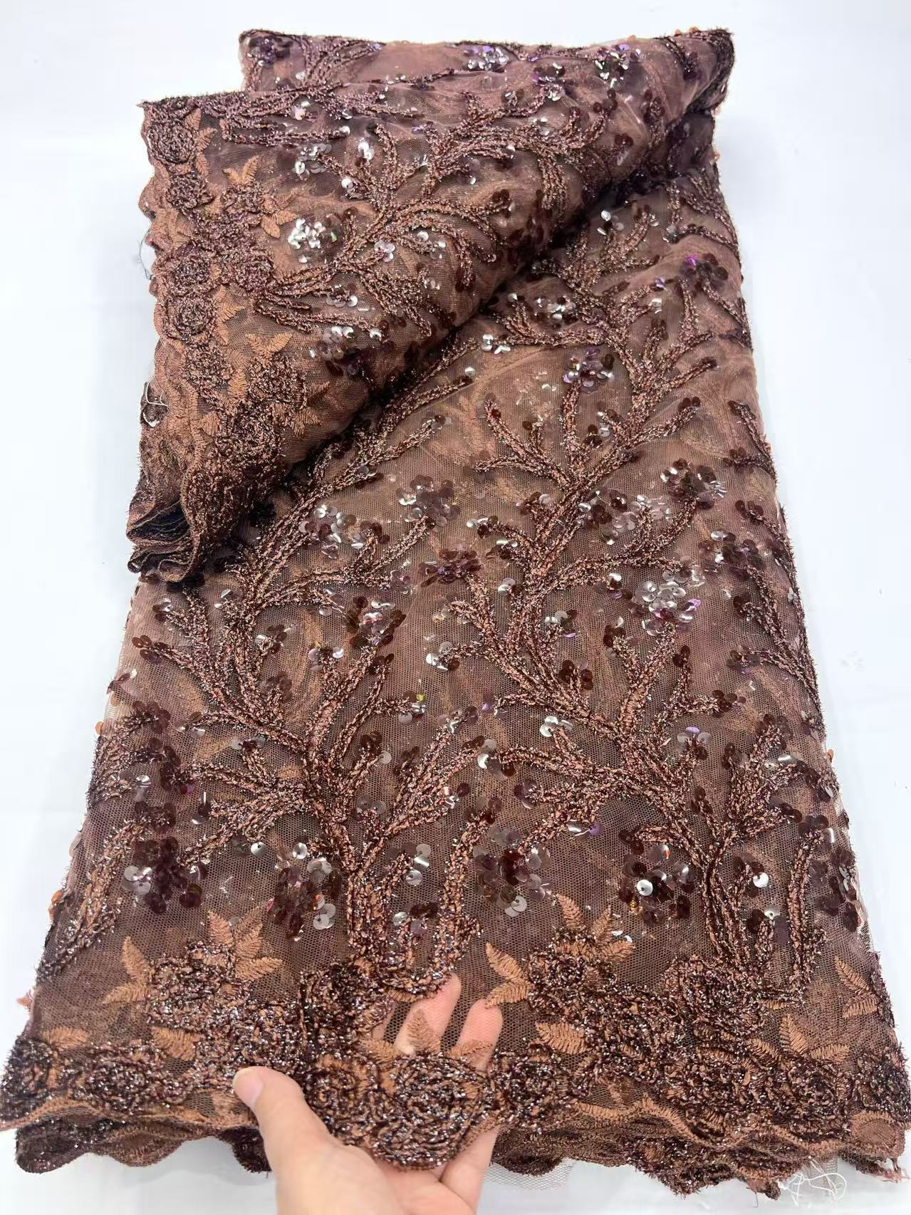 Luxury French Tulle Lace Fabri - Glitter Tablecloth ulasan dan harga