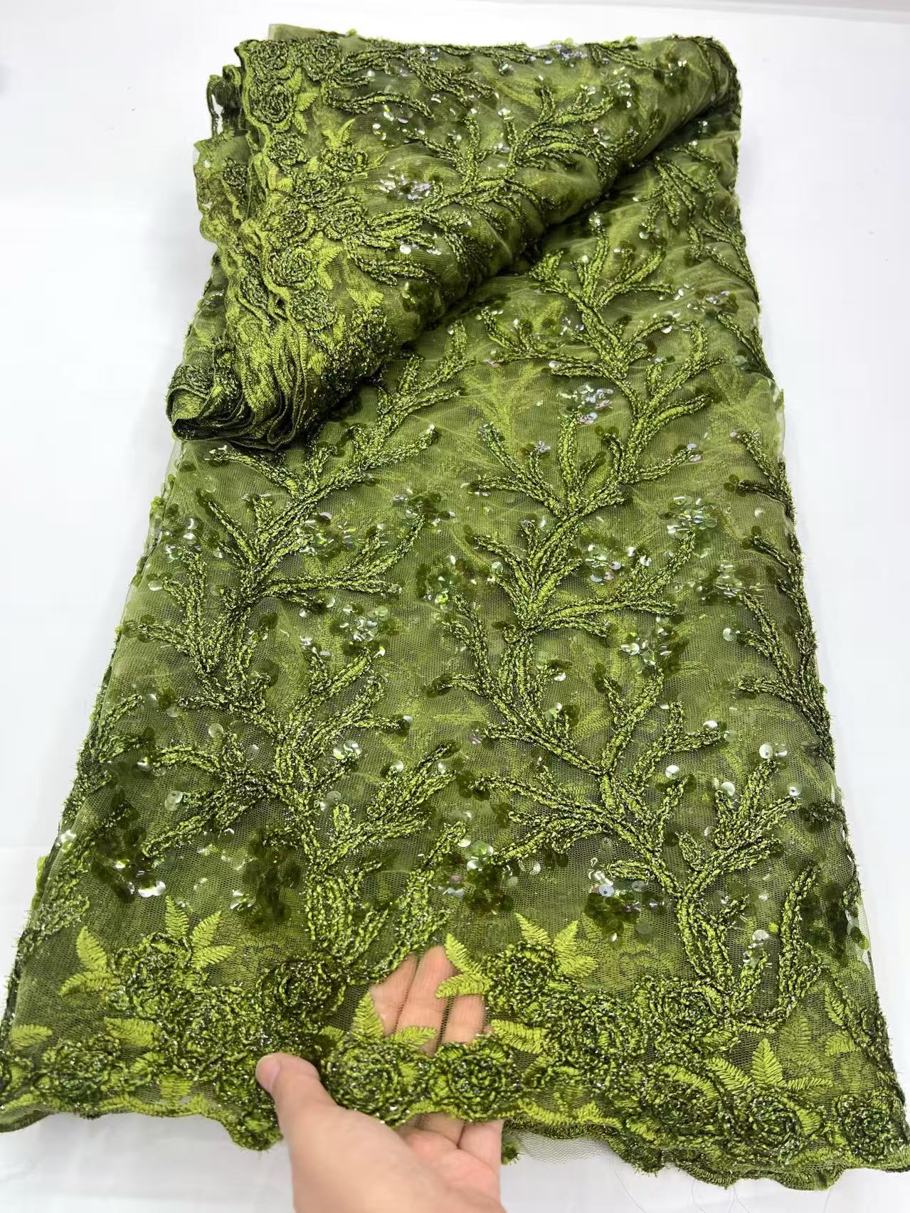 Luxury French Tulle Lace Fabri - Glitter Tablecloth ulasan dan harga