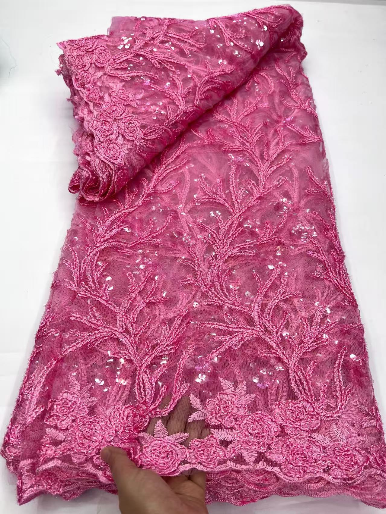 Luxury French Tulle Lace Fabri - Glitter Tablecloth ulasan dan harga