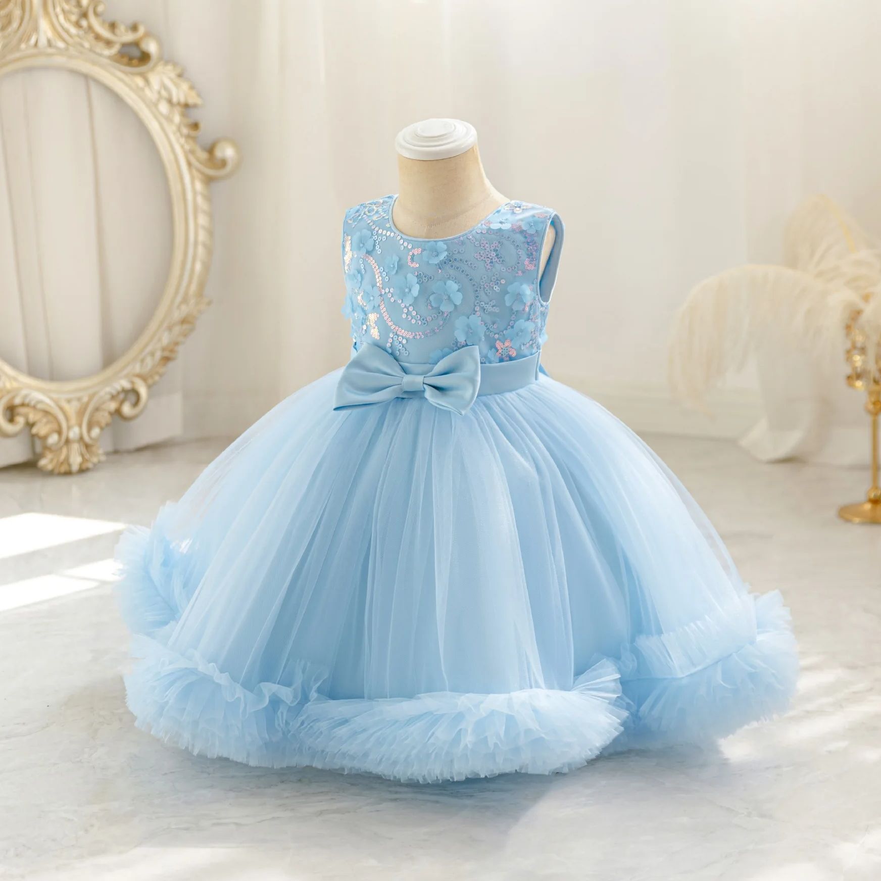 HETISO Tulle Puffy Flower Girl - Glitter Tablecloth ulasan dan harga