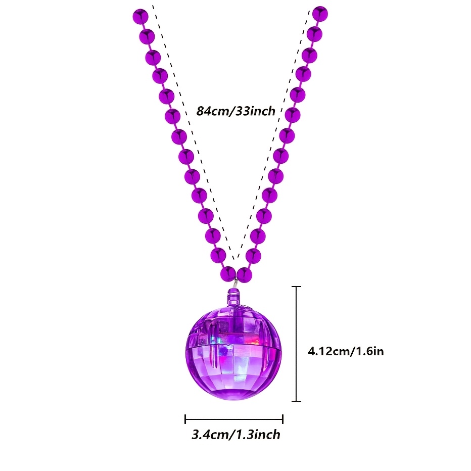 6Pcs LED Disco Ball Necklaces  - Cotton Candy Cone ulasan dan harga