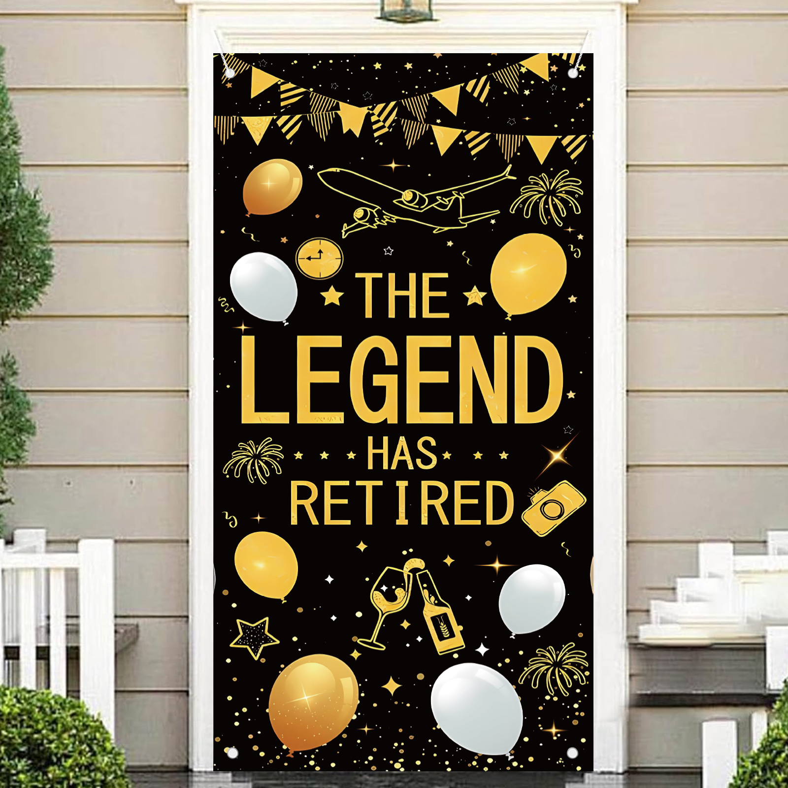 Retirement Party Decorations f - Party Banner Gold ulasan dan harga