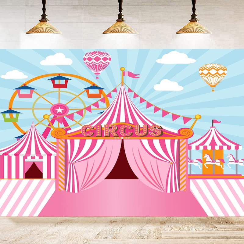 Pink Circus Photography Backdr - Dessert Table Backdrop ulasan dan harga