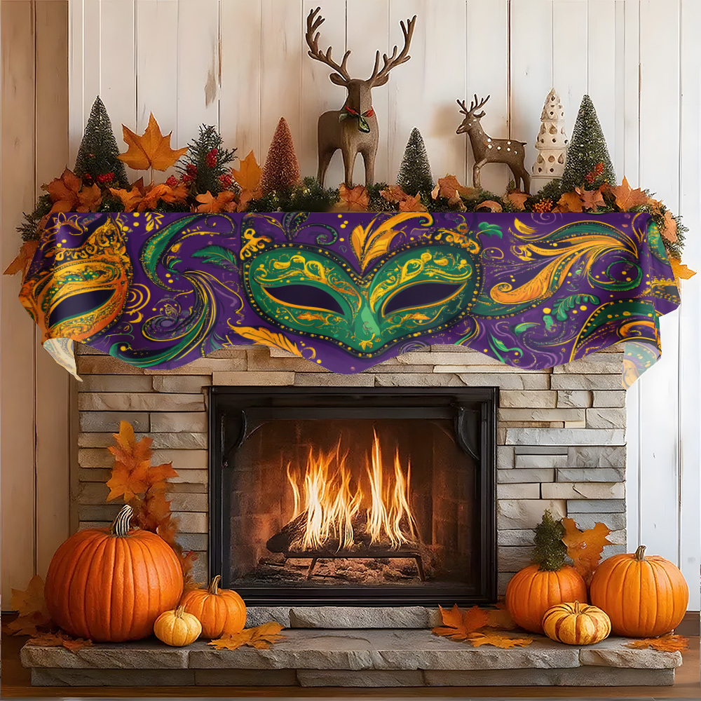 1Pc Carnival Mask Fireplace Sc - Party Banner Gold ulasan dan harga
