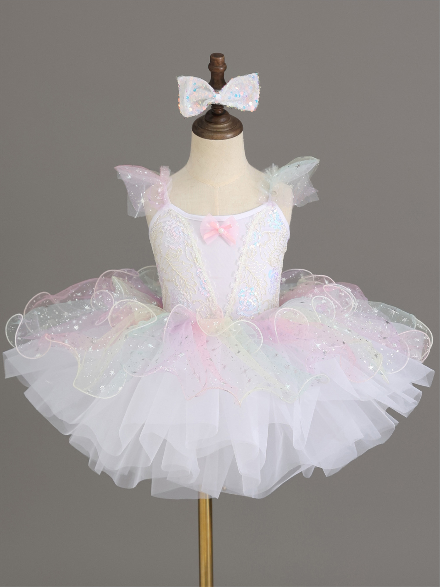 Kids Girls Ballet Dance Dress  - Glitter Tablecloth ulasan dan harga
