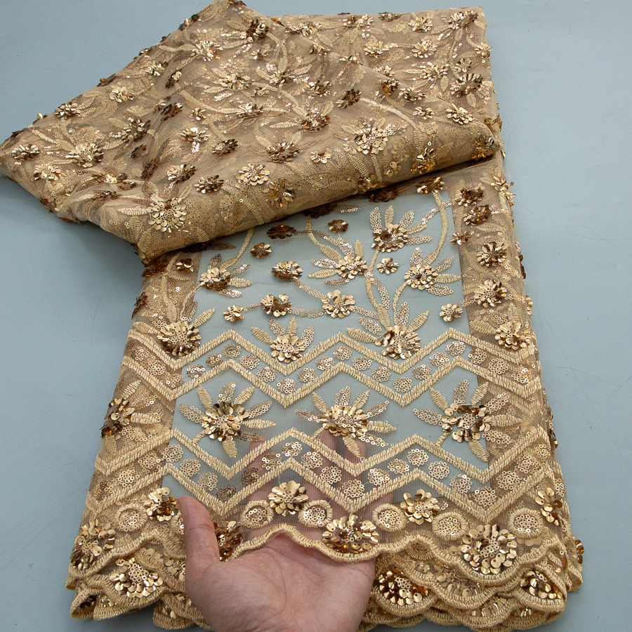 2026 French Sequins Lace Fabri - Glitter Tablecloth ulasan dan harga