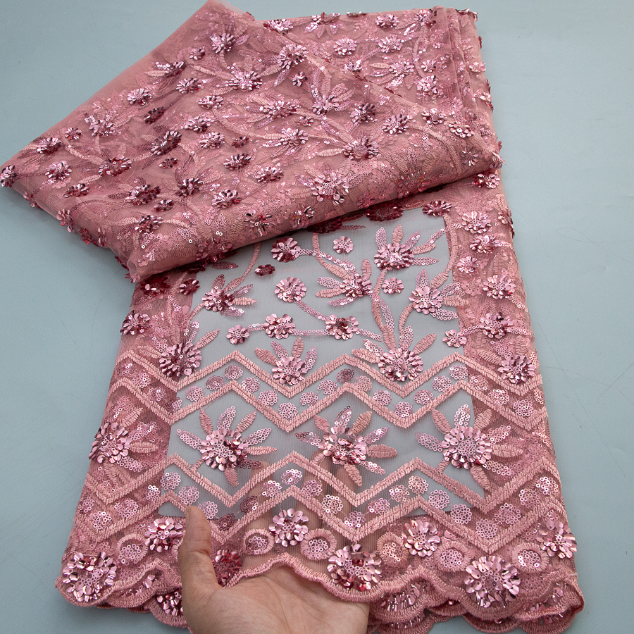 2026 French Sequins Lace Fabri - Glitter Tablecloth ulasan dan harga