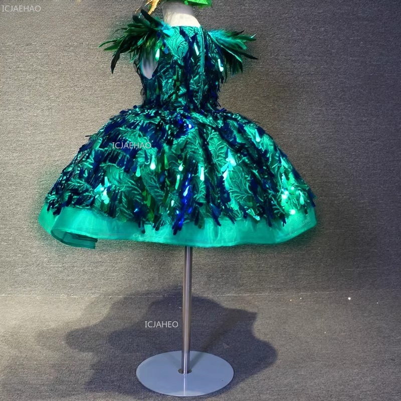 Kids Girls Green Sequin Short  - Glitter Tablecloth ulasan dan harga