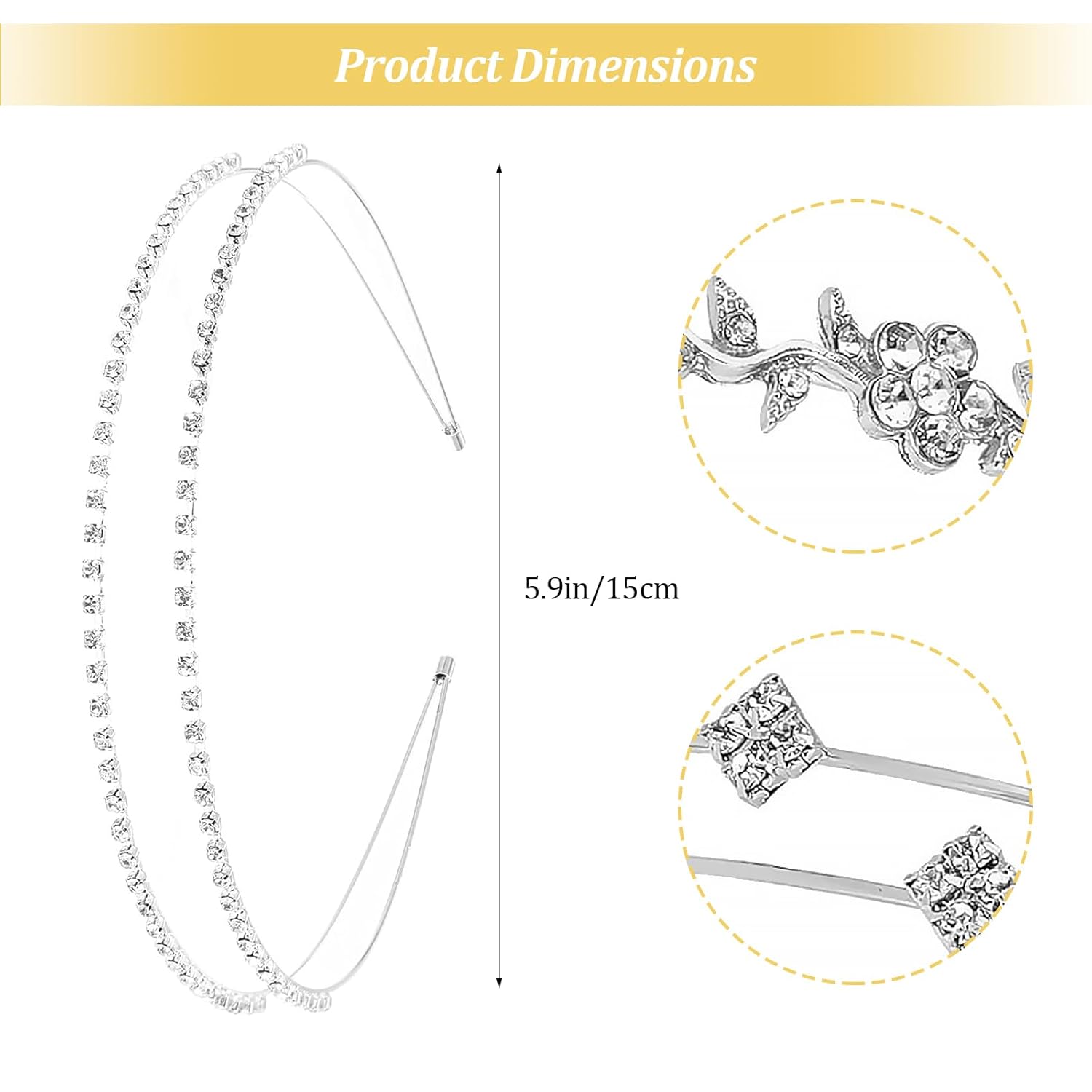 4 Pcs Rhinestone Headband Set  - Event & Party Supply Photos ulasan dan harga
