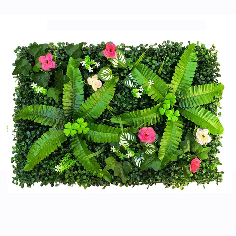 1PC Artificial Simulation Gree - Flower Wall Panel ulasan dan harga