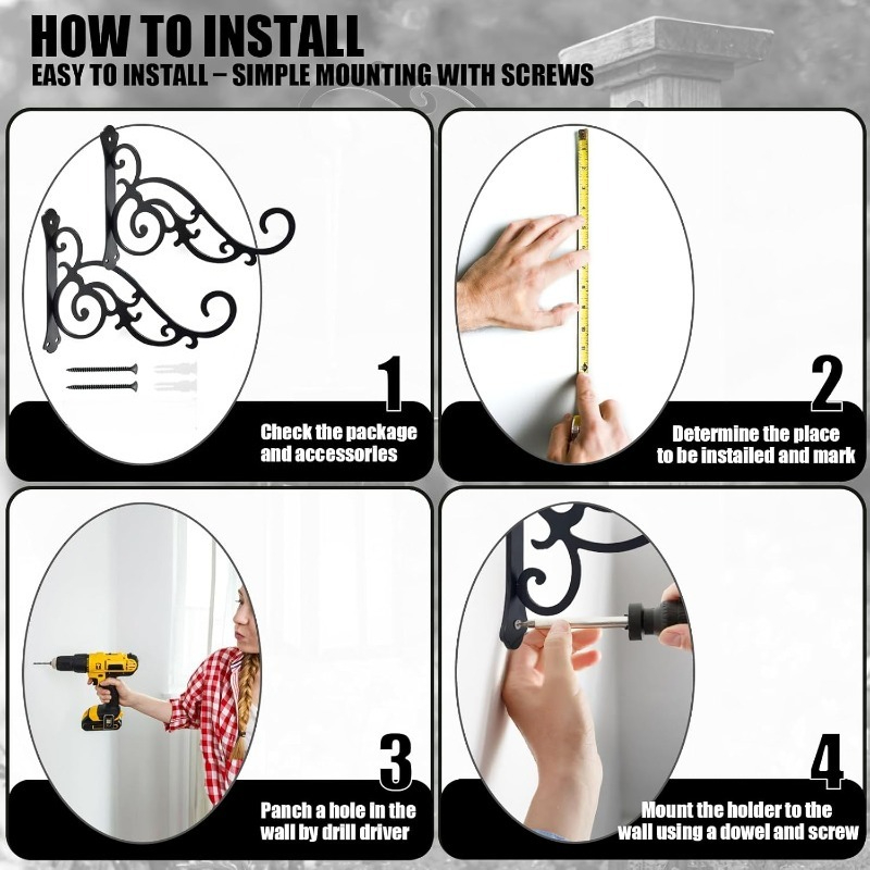 1PC Wall Mounted Bracket Iron  - Flower Wall Panel ulasan dan harga