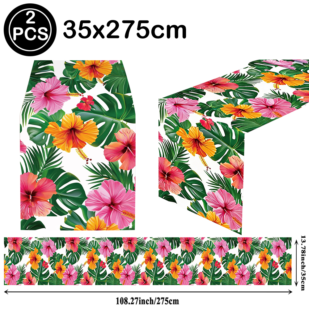 1-3Packs Hawaiian Hibiscus Tab - Table Cloth Disposable ulasan dan harga