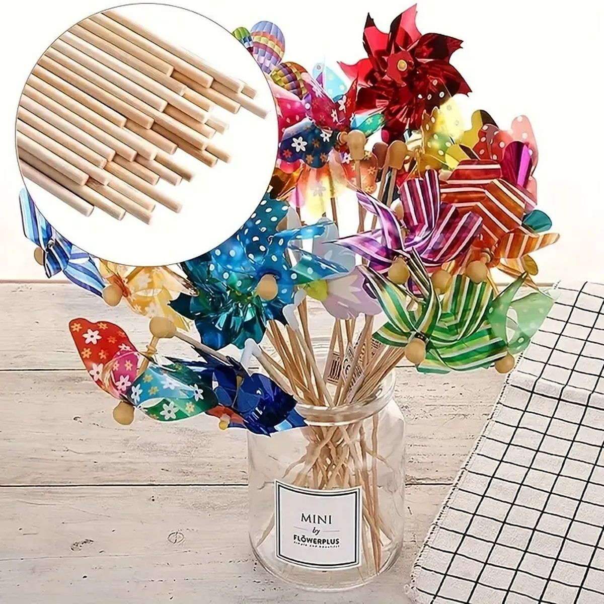 DIY Bamboo Sticks 50/100pcs Na - Cotton Candy Cone ulasan dan harga