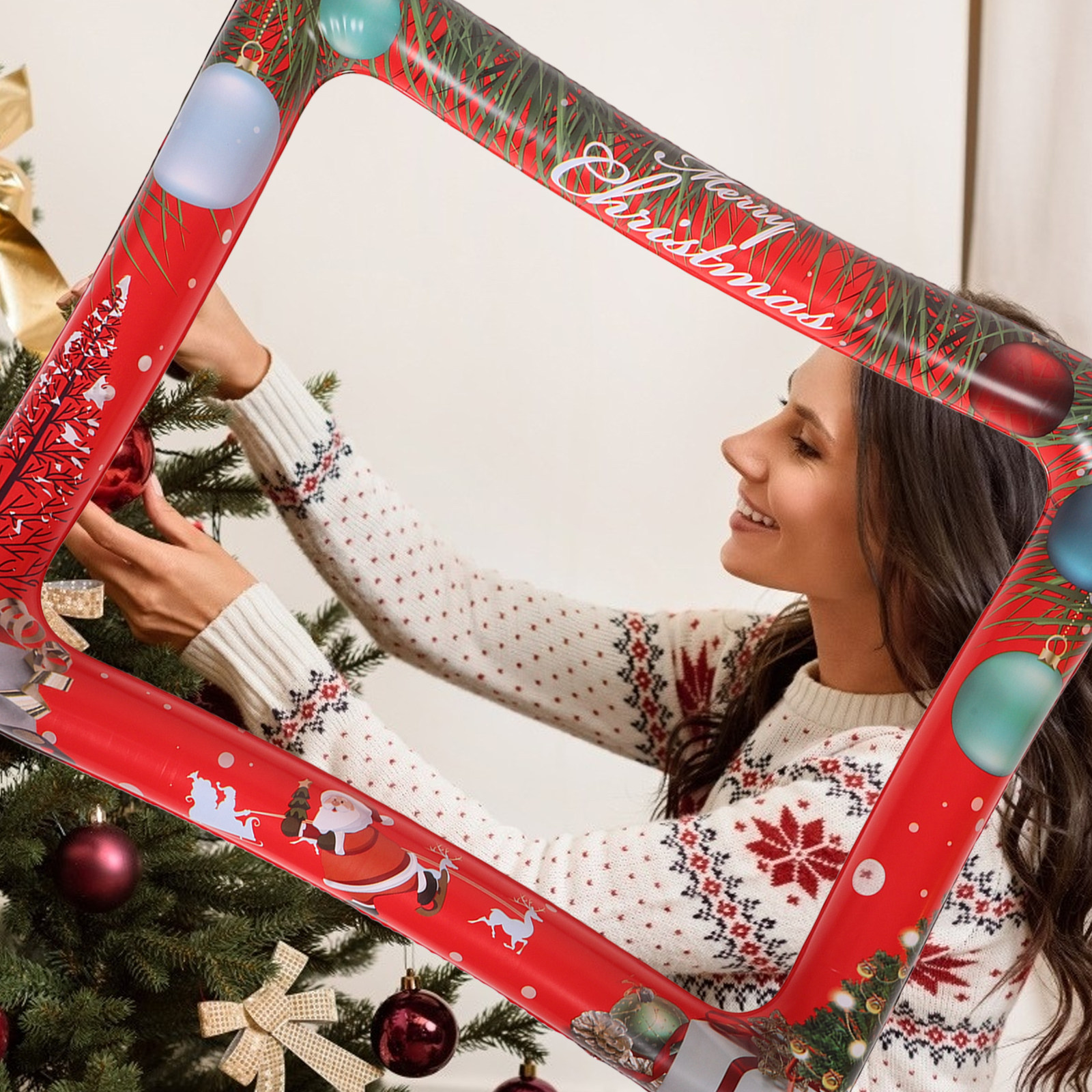 Christmas Inflatable Photo Fra - Photo Booth Frame ulasan dan harga