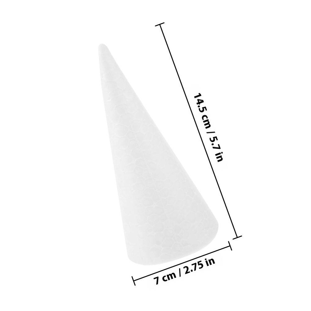 20Pcs White Foam Cones Polysty - Cotton Candy Cone ulasan dan harga