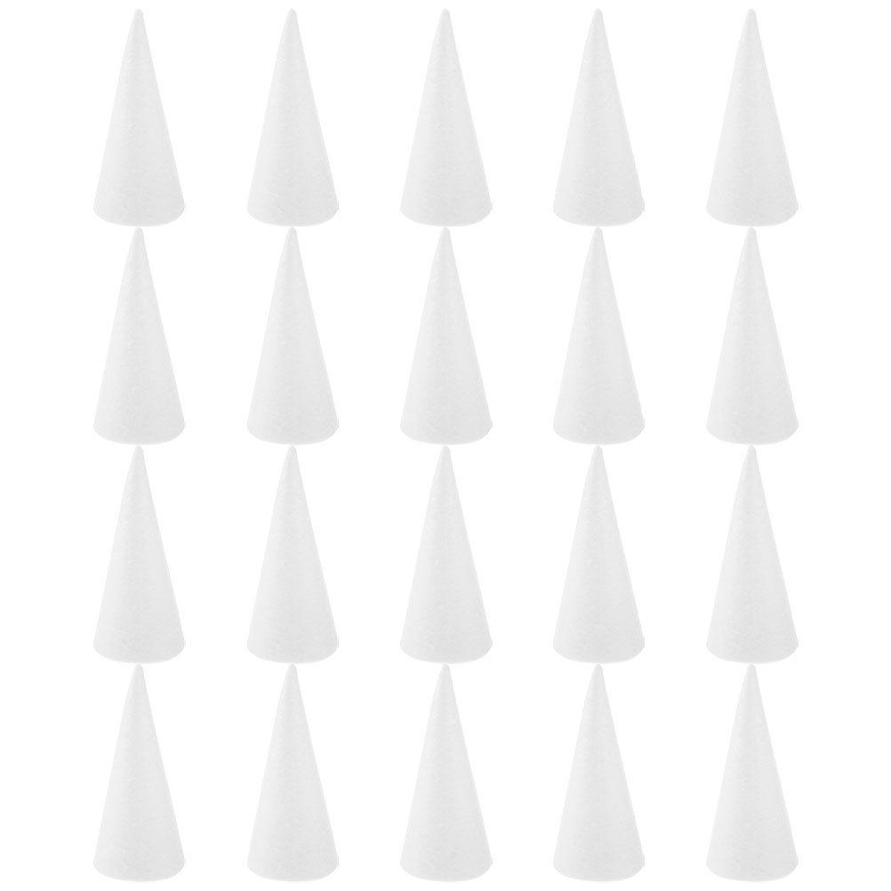 20Pcs White Foam Cones Polysty - Cotton Candy Cone ulasan dan harga