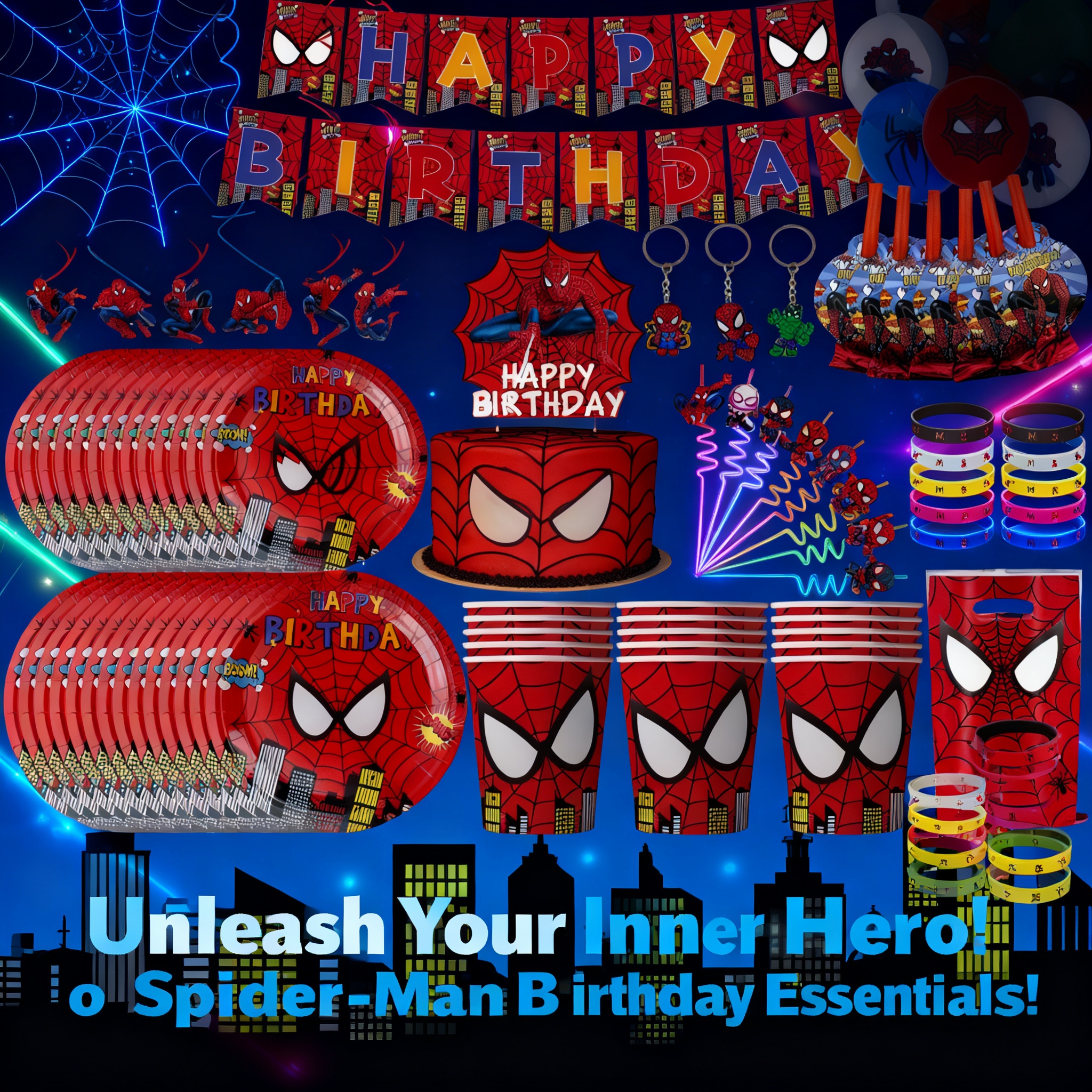 Spiderman Birthday Party Decor - Supply Event ulasan dan harga