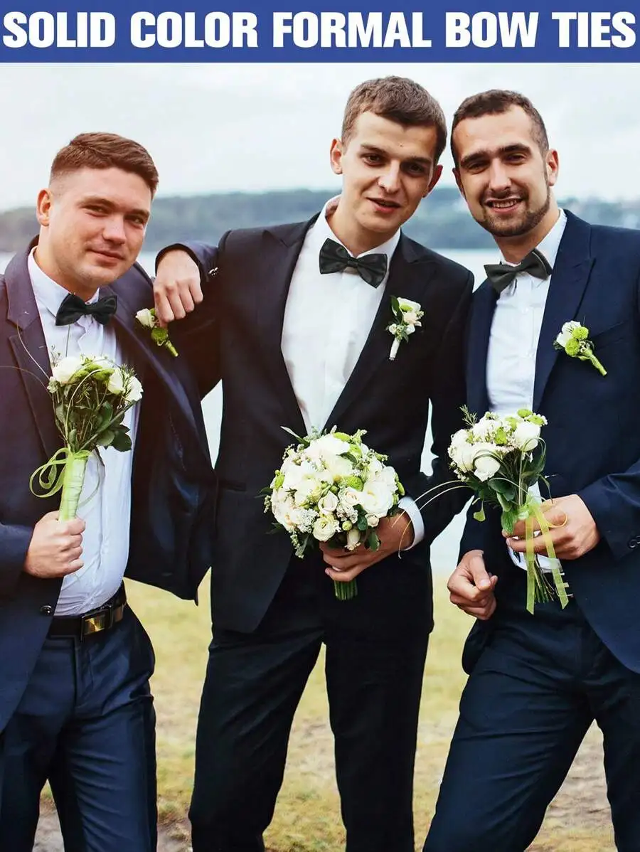 Mens Solid Color Satin Pre-Tie - Event & Party Supply Photos ulasan dan harga