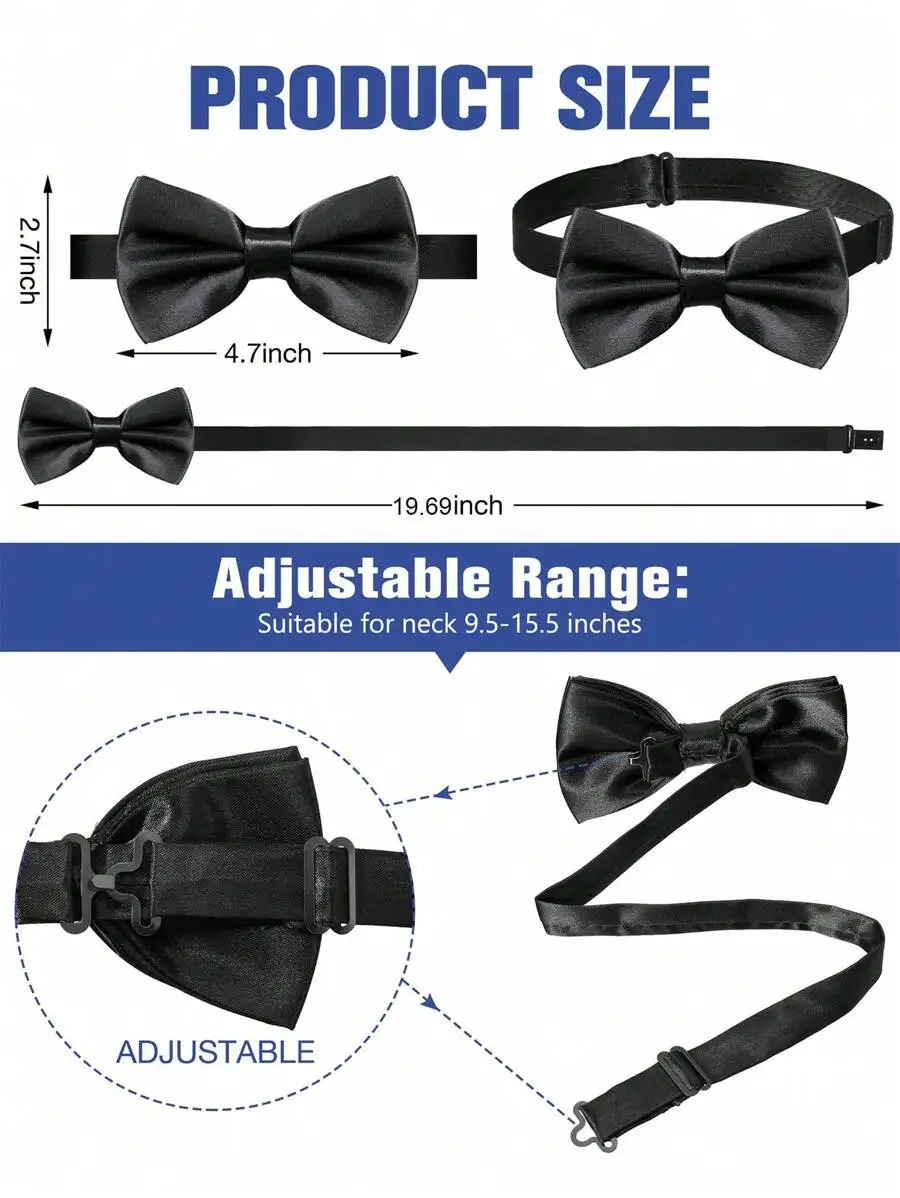 Mens Solid Color Satin Pre-Tie - Event & Party Supply Photos ulasan dan harga