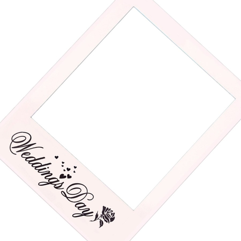 White Wedding Photo Frame DIY  - Photo Booth Frame ulasan dan harga