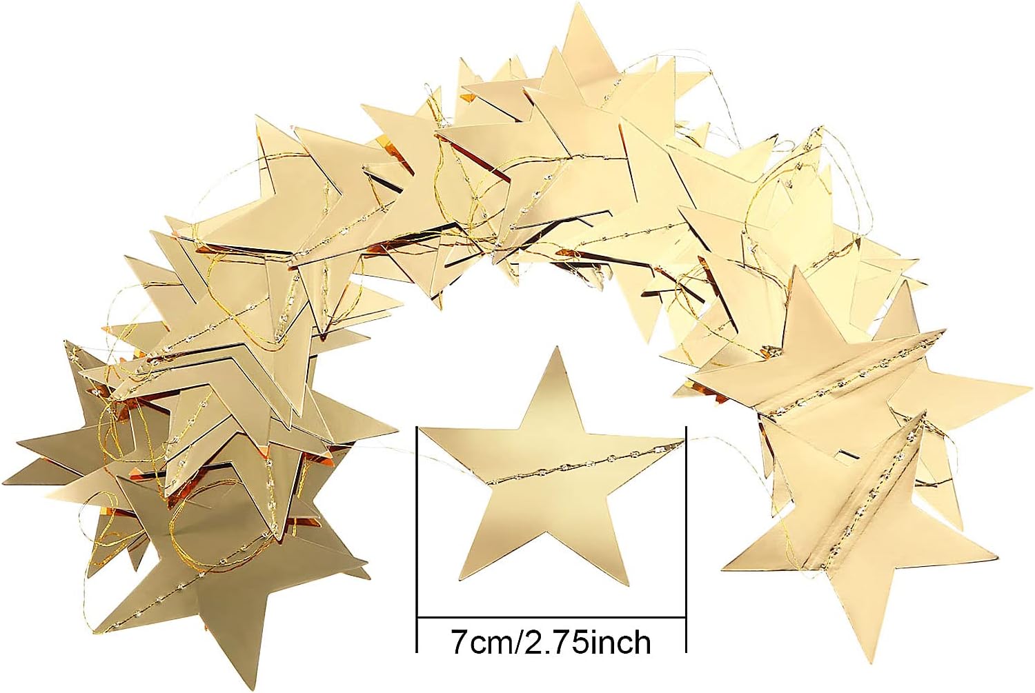 130ft Star Garland Banner for  - Party Banner Gold ulasan dan harga